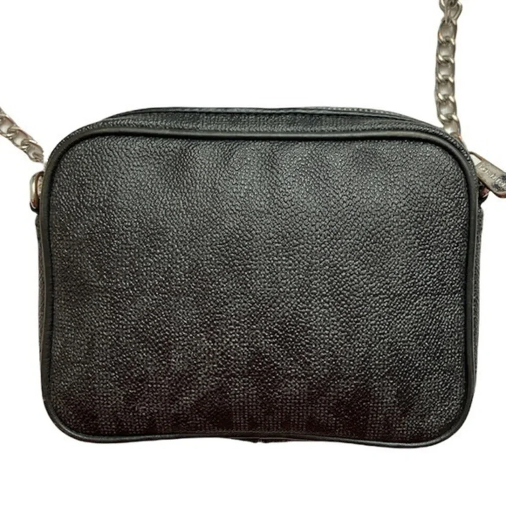 Michael kors gray black signature MK mini crossbody bag
